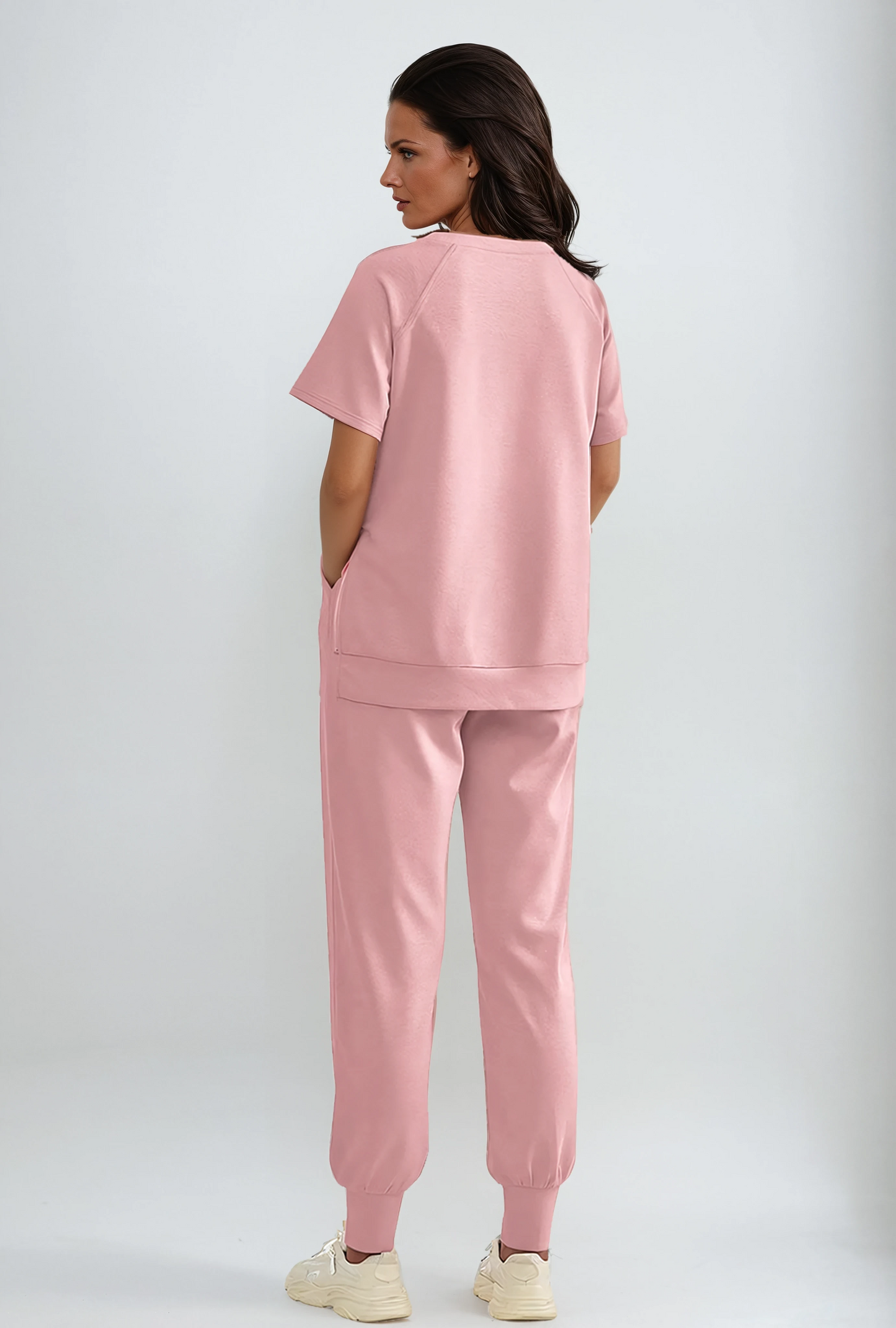 2-Piece Lounge Pullover & Pants Set with Zipper Slits