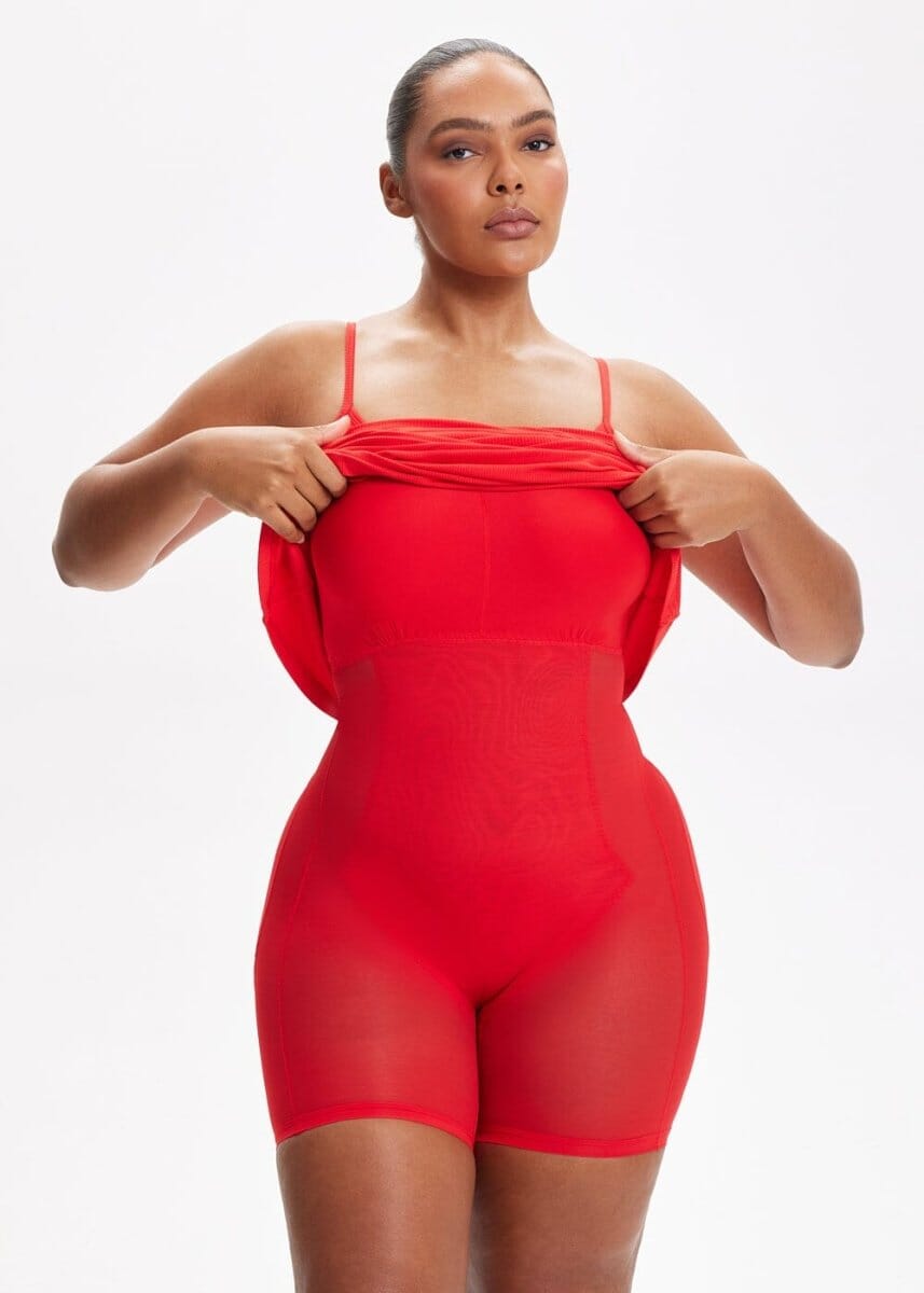 SecretSculpt Spaghetti Strap Midi Dress