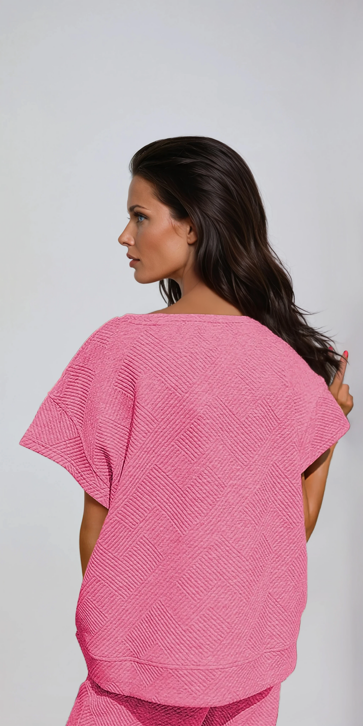 Textured Knit Two-Piece Lounge Set with Drawstring Waist