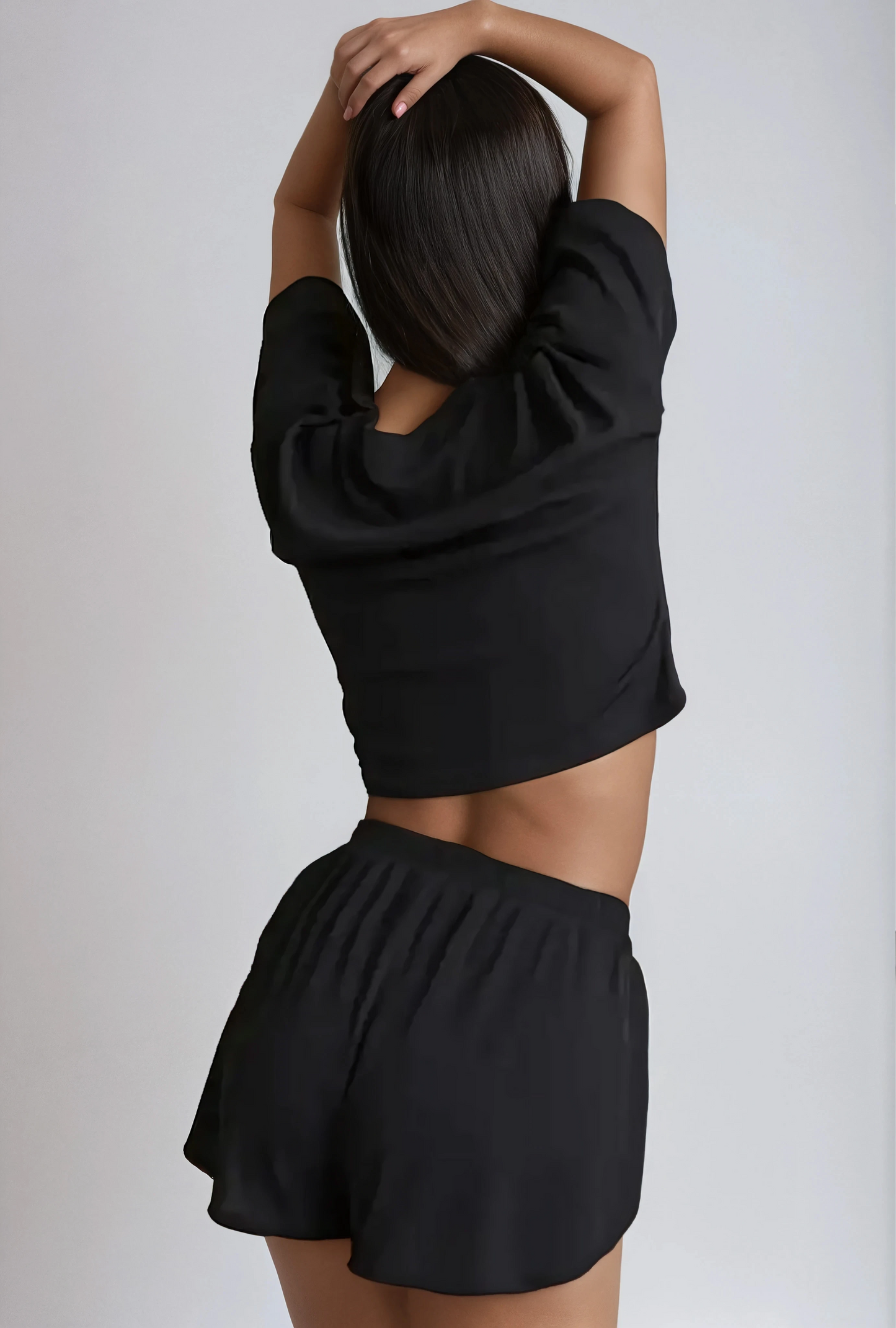 Missklara Gestreepte Tweedelige Pyjama Set met T-Shirt & Splitshorts