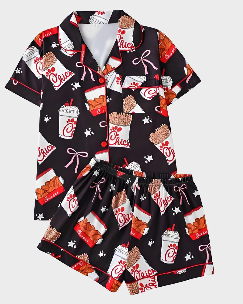 MissKlara Kip Print Satijnen Set