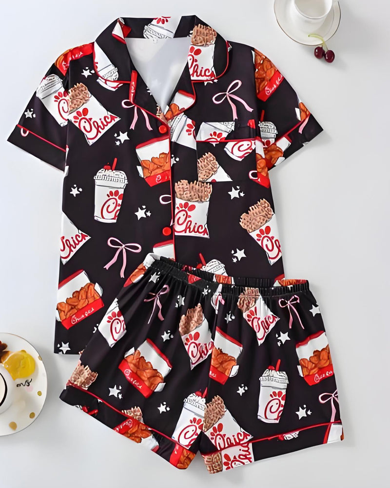 MissKlara Kip Print Satijnen Set