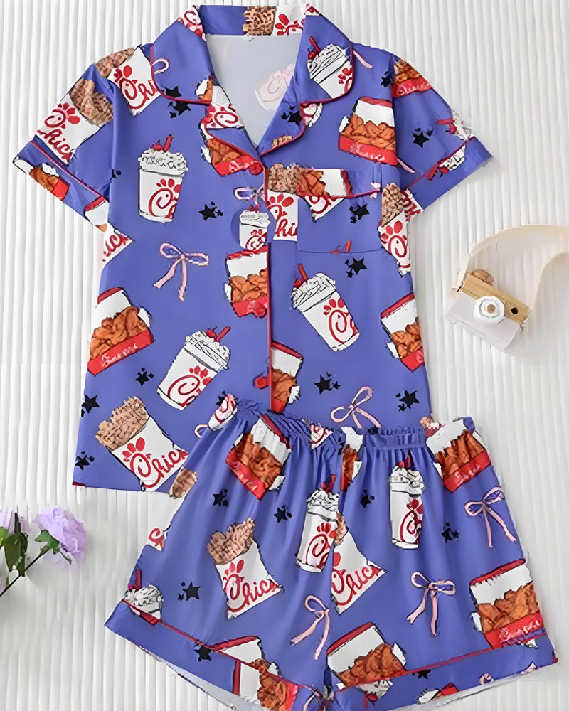MissKlara Kip Print Satijnen Set