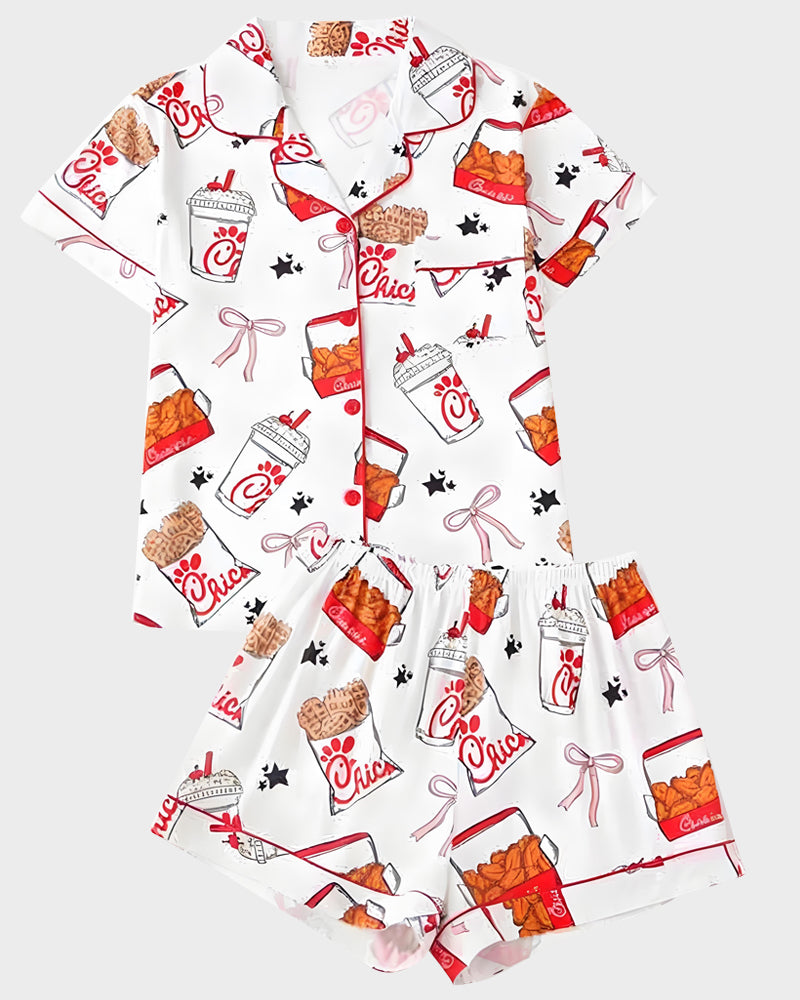 MissKlara Kip Print Satijnen Set