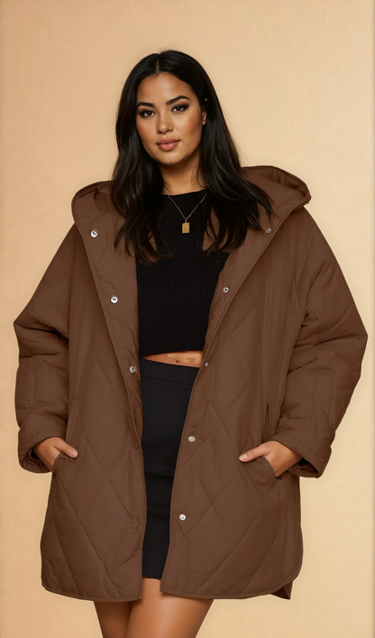 Missklara Diamant-Steppjacke mit Kapuze