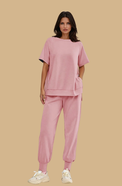 2-teiliges Lounge-Set aus Pullover und Hose mit Reißverschlussschlitzen