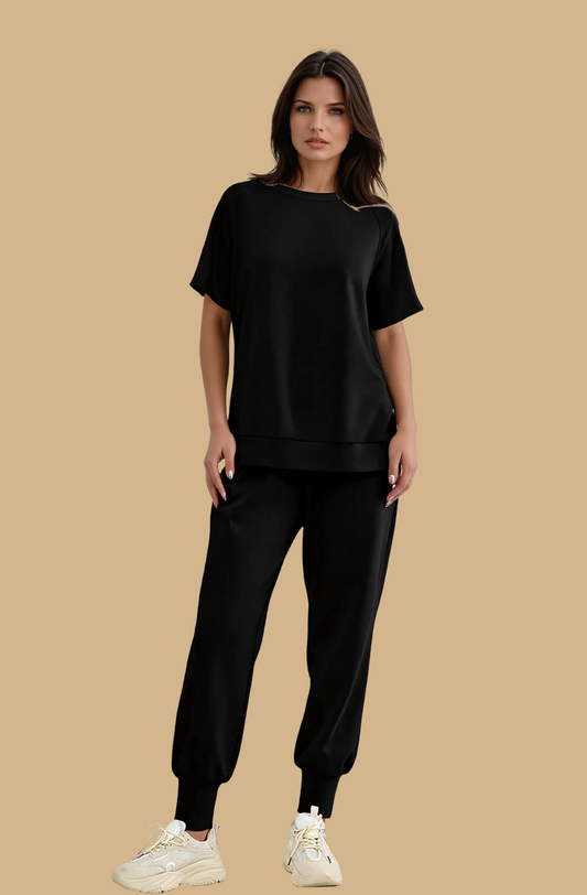 2-teiliges Lounge-Set aus Pullover und Hose mit Reißverschlussschlitzen