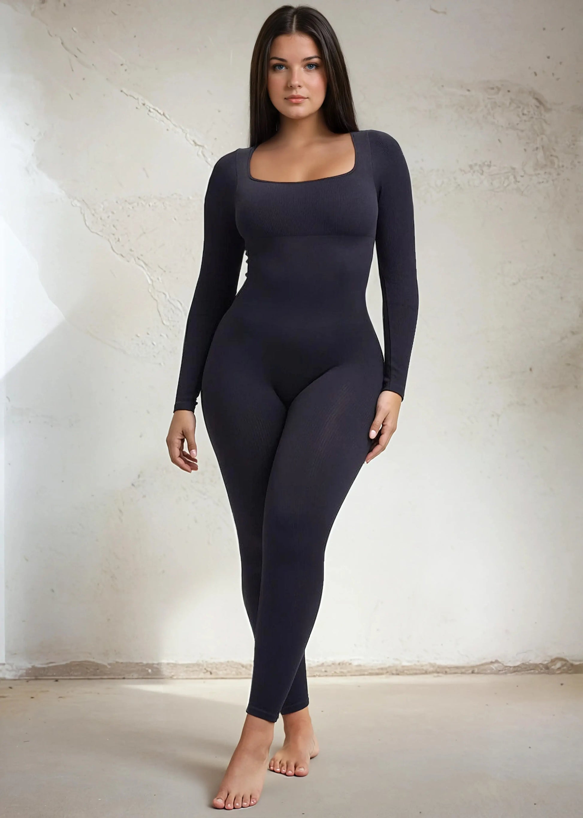 SnatchedKnit Longsleeve Jumpsuit Black