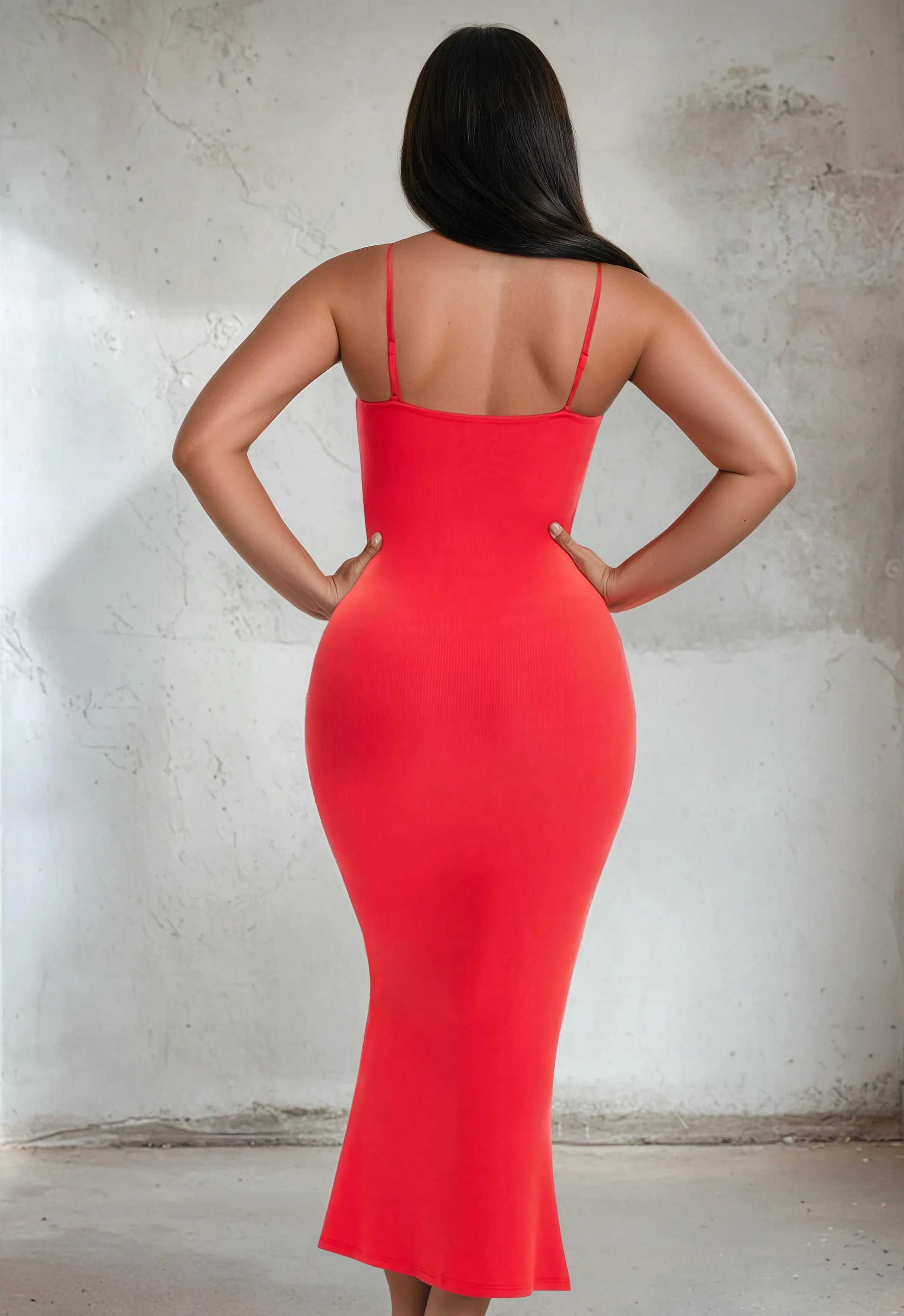 SecretSculpt Spaghetti Strap Midi Dress