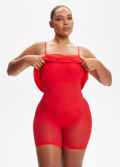 SecretSculpt Spaghetti Strap Midi Dress