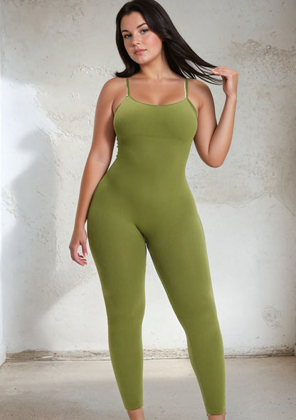 SnatchedKnit Seamless Jumpsuit Green