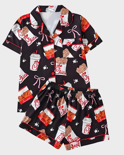 MissKlara Kip Print Satijnen Set