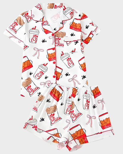 MissKlara Kip Print Satijnen Set